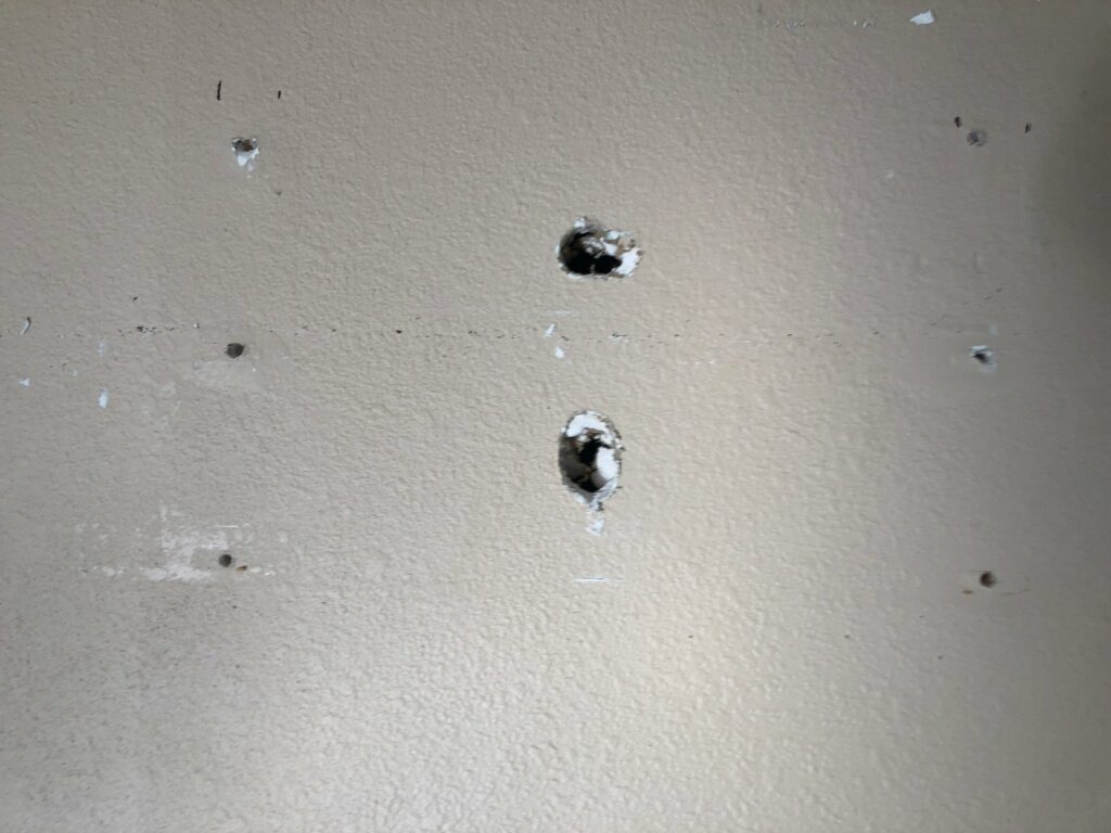 Holes to the drywall